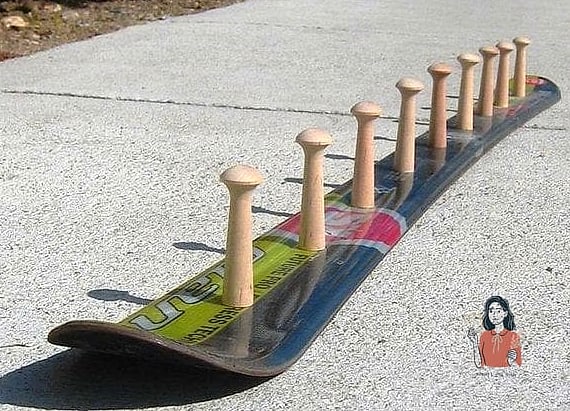 Repurposed Skateboard Deck Rack