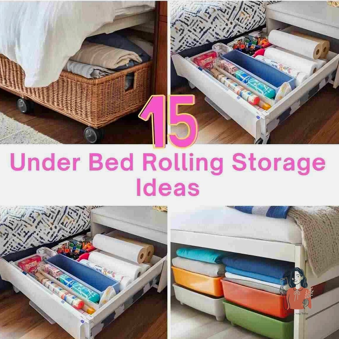 22 Creative Rolling Under Bed Storage Diy That Will Transform Your Space 14 Rolling Storage Ottoman Combo