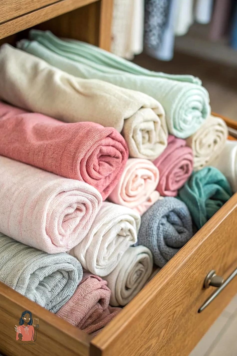 20 Simple Sweater Storage Ideas That Are So Satisfying 5 Roll Lightweight Sweaters Instead of Folding
