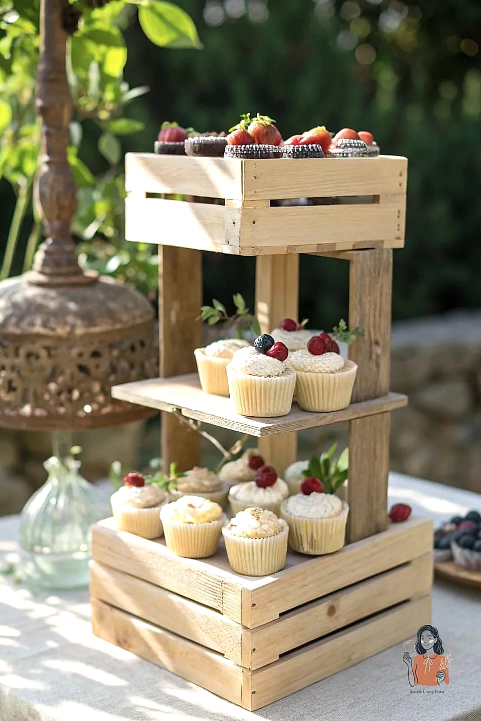 30 Simple Diy Cupcake Stand That Are Going Viral on Pinterest 30 Seasonal Crate and Greenery Stand