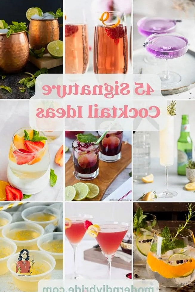 Signature Cocktail Station With Recipe Cards