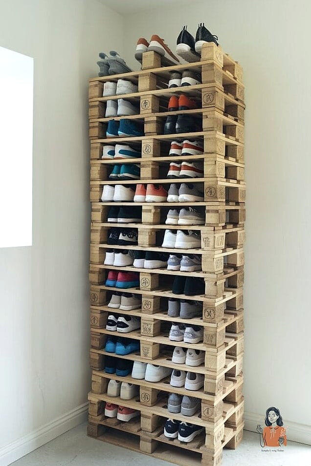 22 Brilliant DIY Shoe Rack Ideas to Finally Organize Your Closet 2 Simple Wood Plank Shelving