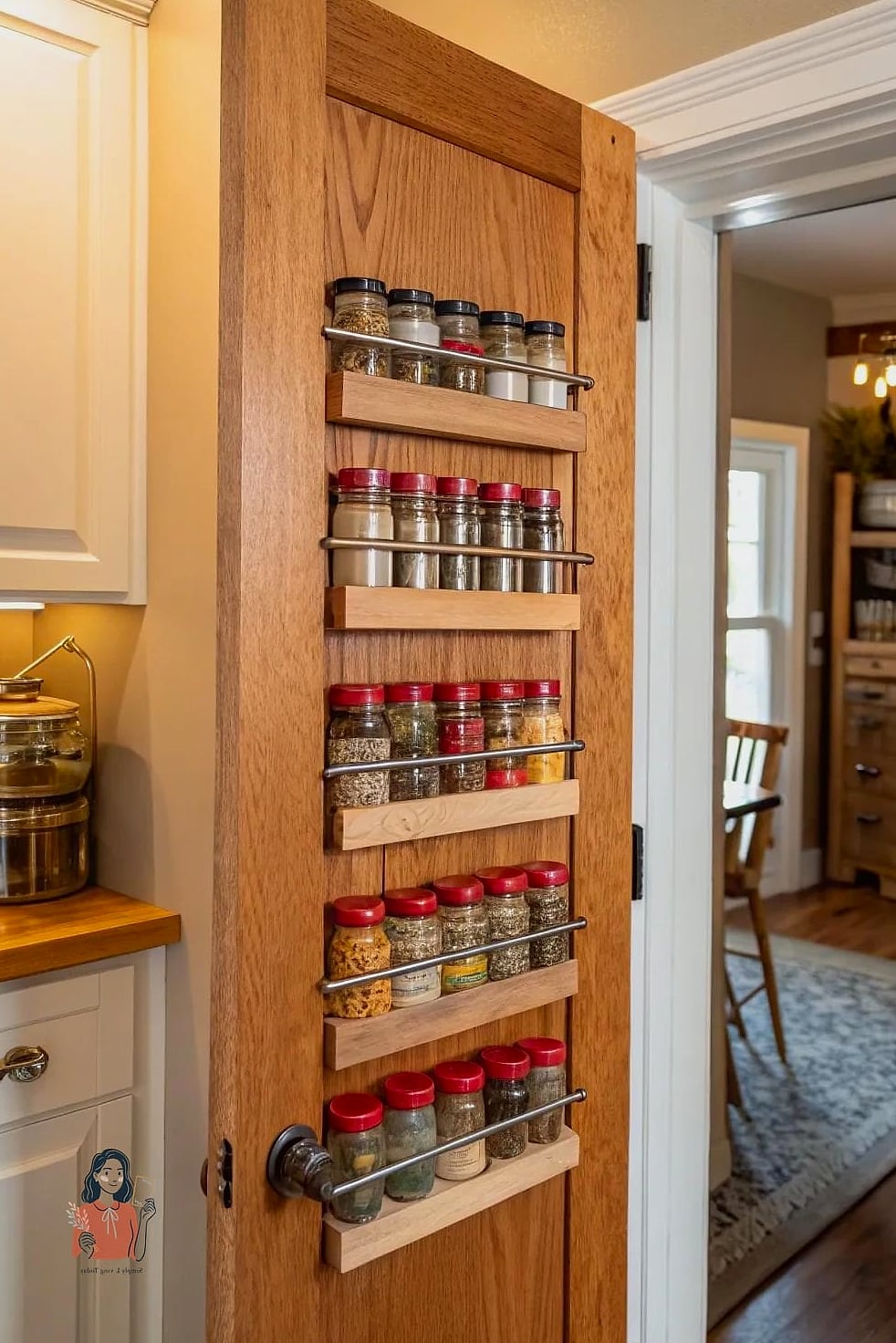 23 Brilliant Behind The Door Organization That Actually Work 12 Spice Rack on the Pantry Door