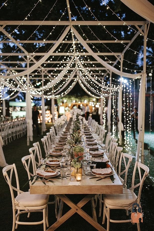 25 Incredible Party Decorations Worth Stealing Right Now 8 String Lights Layered Overhead