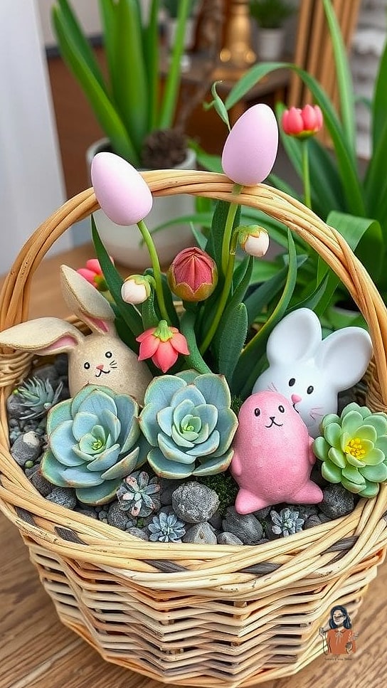 29 Amazing Diy Easter Basket That Will Transform Your Space 21 Succulent-Topped Basket