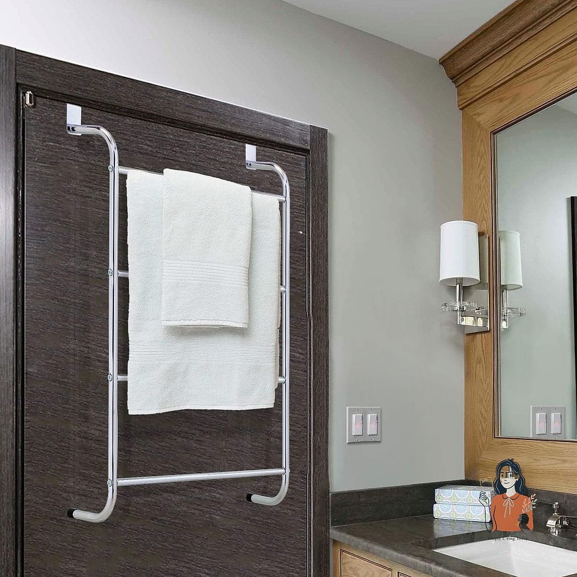 23 Brilliant Behind The Door Organization That Actually Work 13 Towel Bar Ladder for Linen Closets