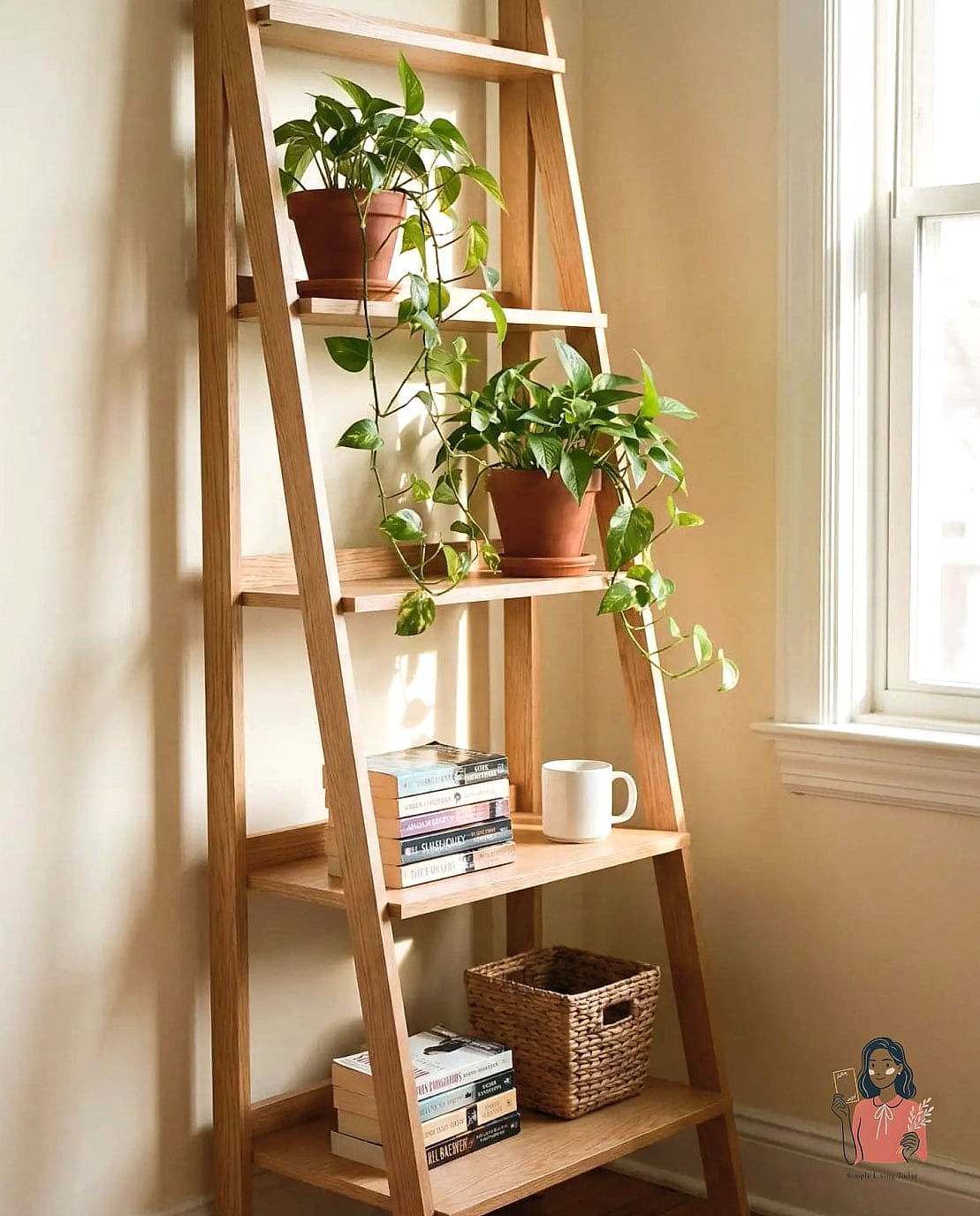 Try a Ladder Shelf in Corners