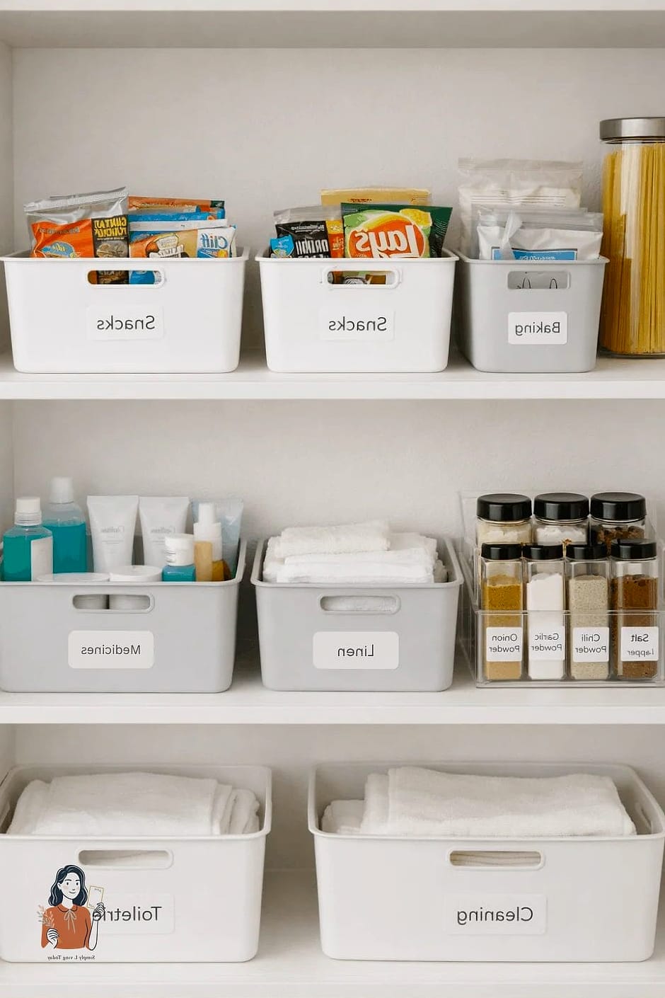 Use Clear Bins for Pantry Organization