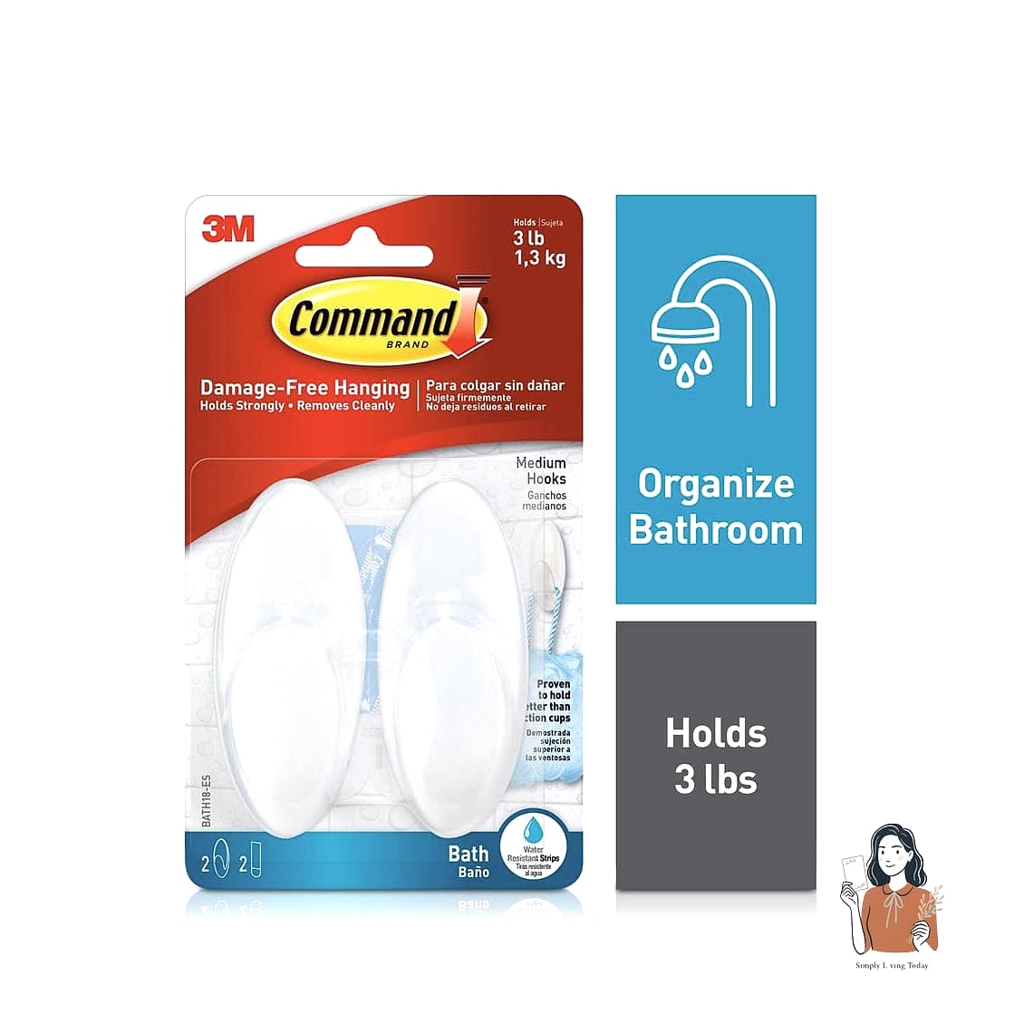 21 Amazing Bathroom Vanity Organization Tips to Try This Weekend 18 Use Command Hooks for Hanging Items
