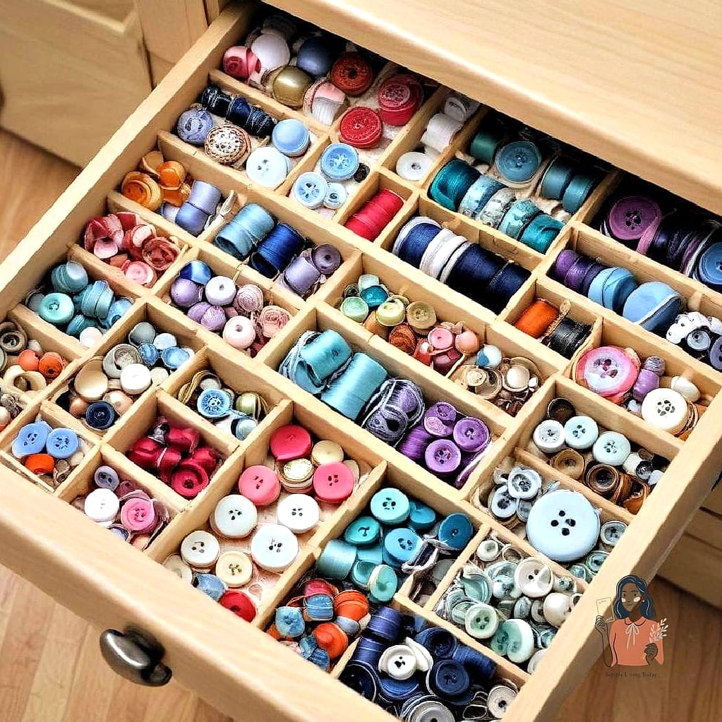 29 Life-changing Sewing Room Organization to Try This Weekend 12 Use Drawer Dividers for Small Tools