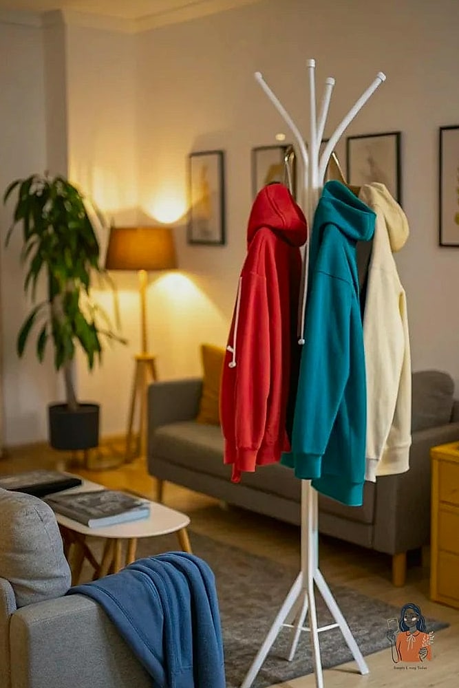 27 Clever Hoodie Storage Ideas to Try This Weekend 11 Use a Garment Rack for Overflow