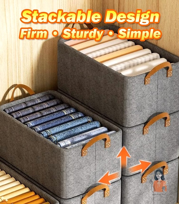 20 Simple Sweater Storage Ideas That Are So Satisfying 18 Use Stackable Fabric Bins for a Uniform Look