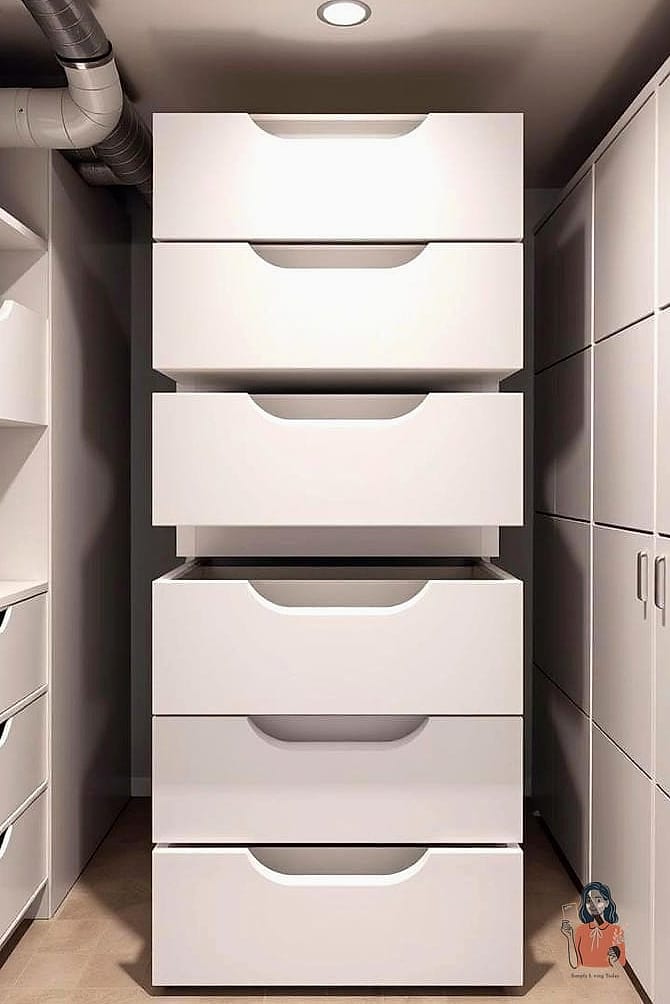 25 Brilliant Basement Organization Tips to Reclaim Your Space 19 Use Stackable Drawer Units for Small Items