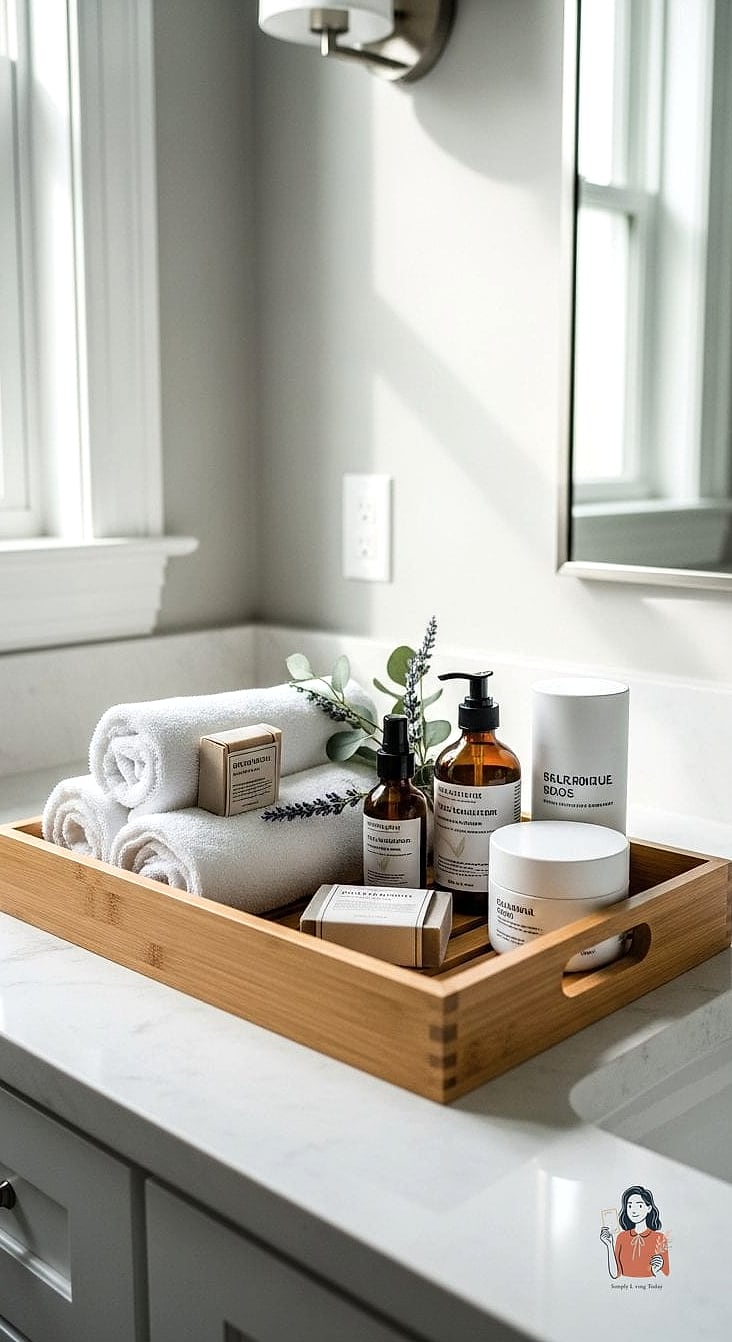 21 Amazing Bathroom Vanity Organization Tips to Try This Weekend 21 Use a Vanity Tray to Contain Counter Clutter