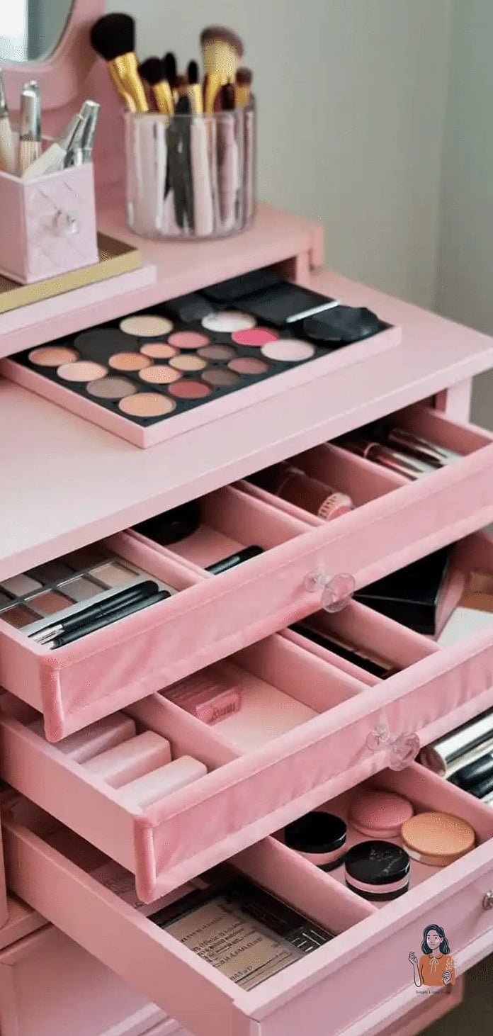 25 Gorgeous Makeup Organization Ideas Every Beauty Lover Needs 11 Velvet-Lined Drawer Inserts