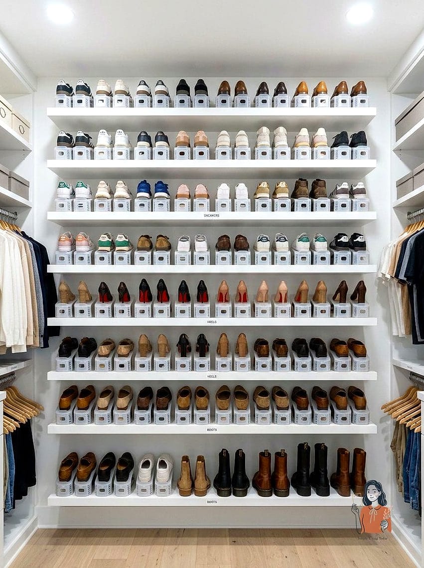 22 Brilliant DIY Shoe Rack Ideas to Finally Organize Your Closet 18 Vertical Slot Divider Rack
