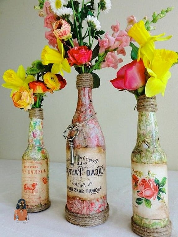 Vintage Bottle Bud Vases