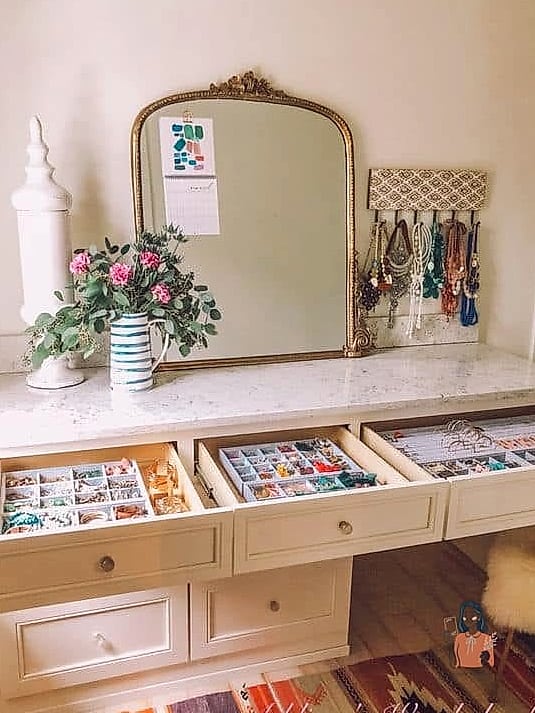25 Gorgeous Makeup Organization Ideas Every Beauty Lover Needs 14 A Vintage Jewelry Box Reimagined