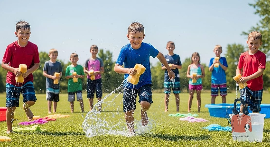 Wet Sponge Toss Relay