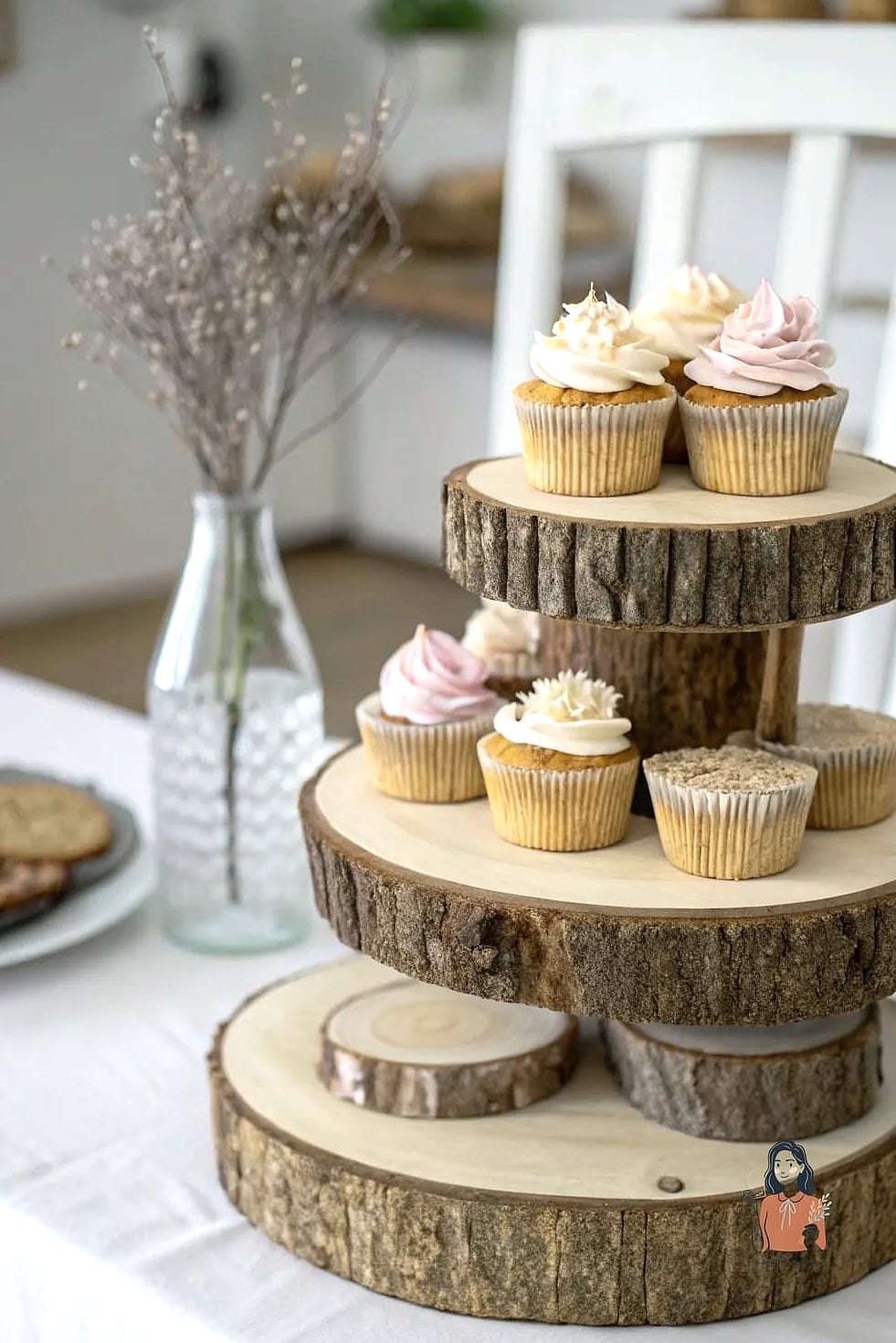 30 Simple Diy Cupcake Stand That Are Going Viral on Pinterest 3 Wood Slice Risers