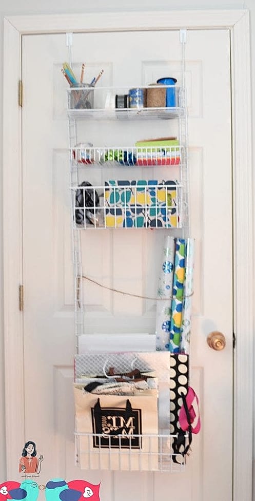 23 Brilliant Behind The Door Organization That Actually Work 19 Wrapping Station With a Fold-Down Table